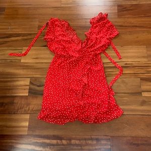 Bardot Red polka dot dress